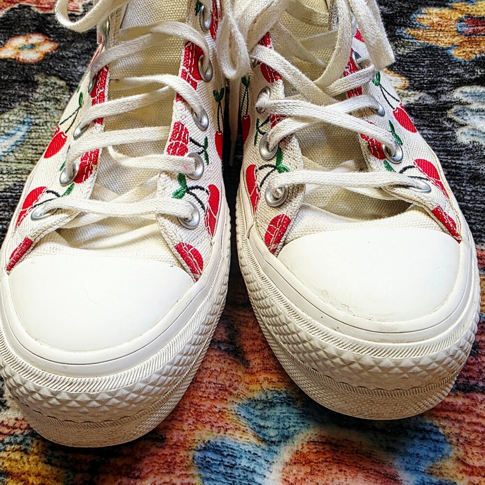Converse Chuck Taylor All Star Platform Cherry High Top Sneakers Size 7 Cute - Picture 5 of 13